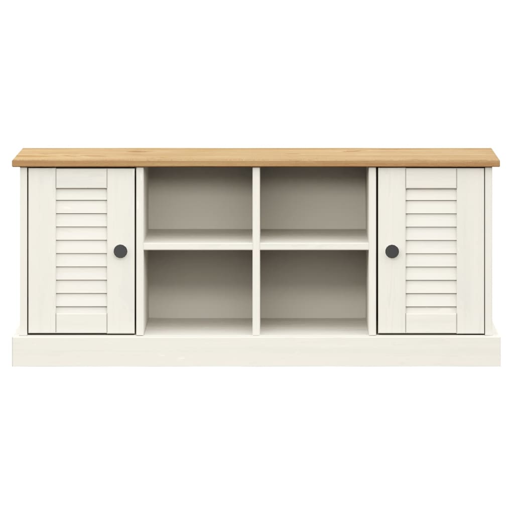 Klupa za cipele VIGO bijela 106 x 35 x 45 cm masivna borovina