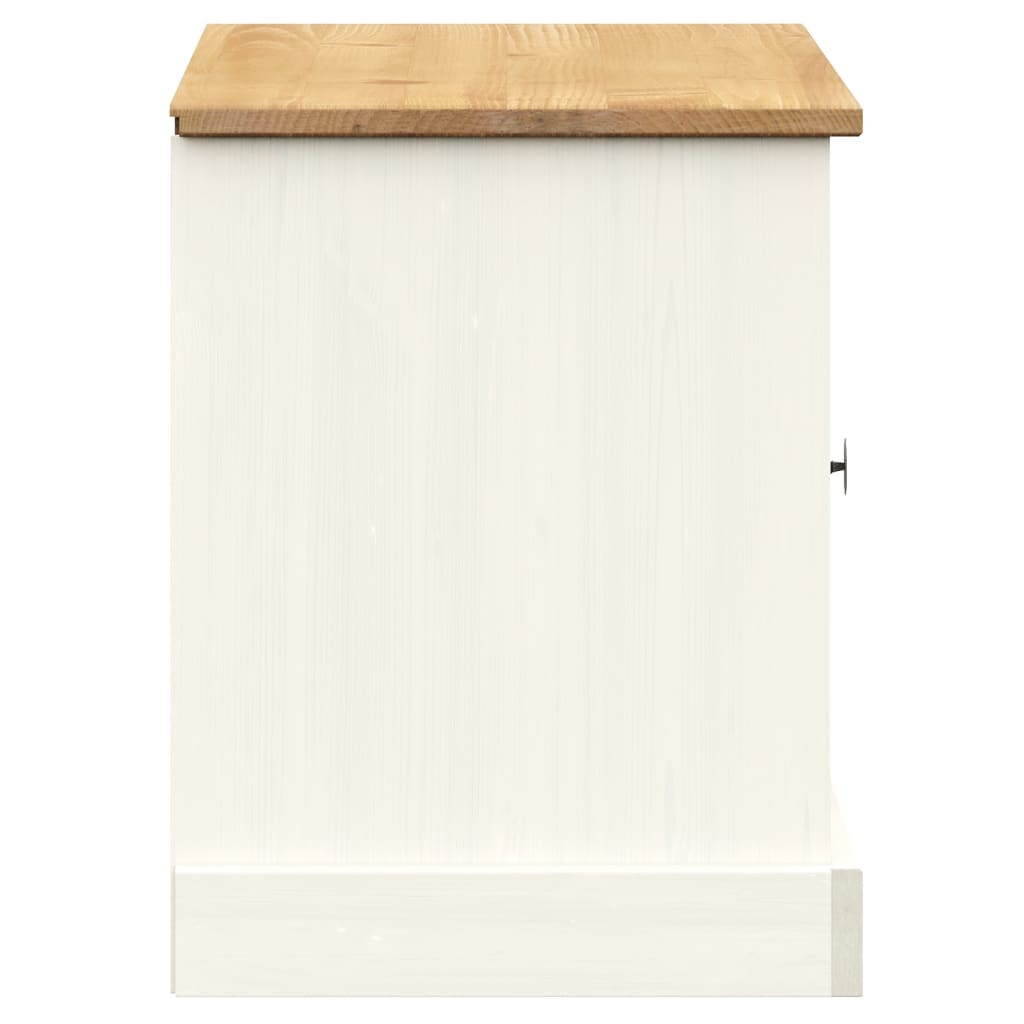 Klupa za cipele VIGO bijela 106 x 35 x 45 cm masivna borovina