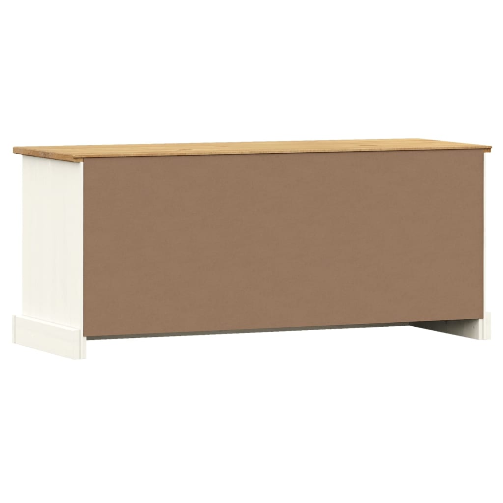 Klupa za cipele VIGO bijela 106 x 35 x 45 cm masivna borovina