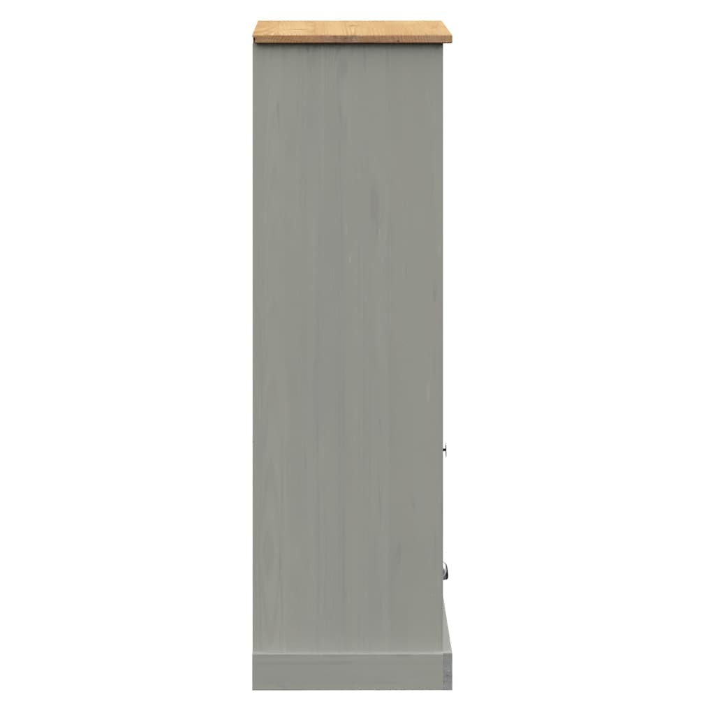 Regal za knjige VIGO sivi 60x35x114,5 cm od masivne borovine