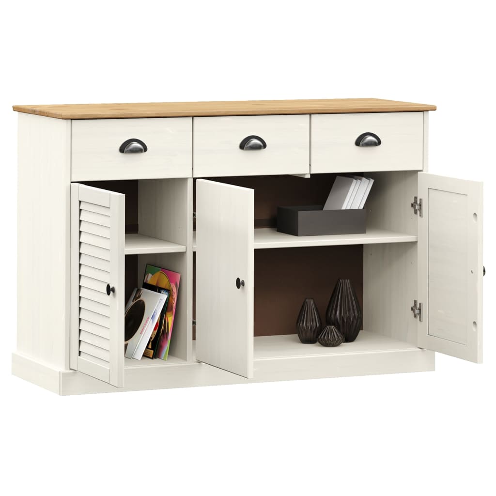 Komoda s ladicama VIGO 113x40x75 cm bijela od masivne borovine