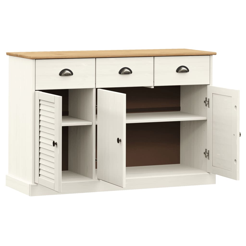 Komoda s ladicama VIGO 113x40x75 cm bijela od masivne borovine