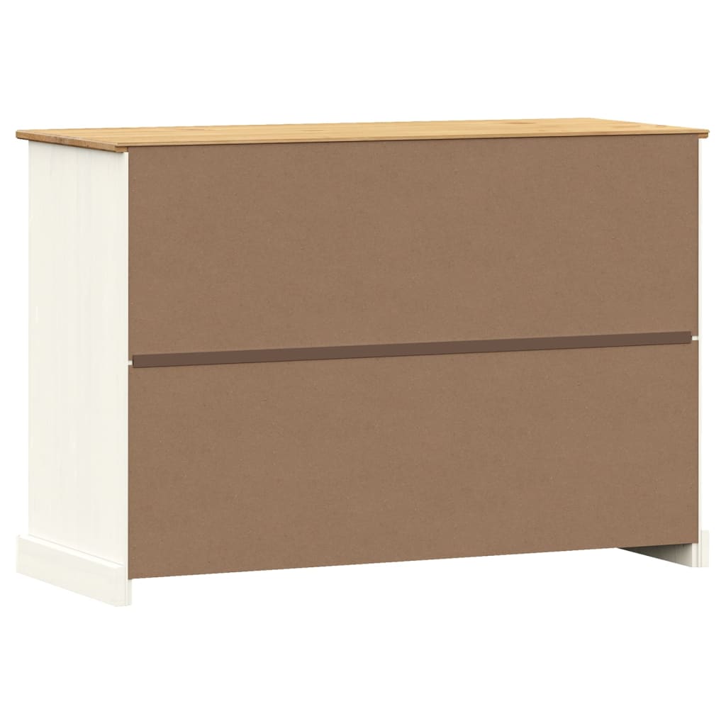 Komoda s ladicama VIGO 113x40x75 cm bijela od masivne borovine