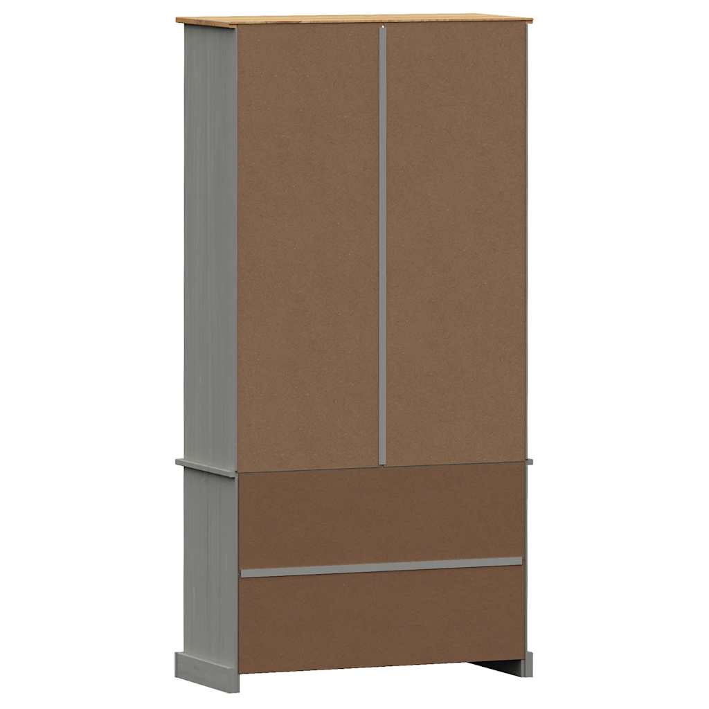 Vitrina sa staklom VIGO siva 85x35x170 cm od masivne borovine