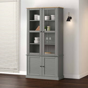Vitrina sa staklom VIGO siva 85x35x170 cm od masivne borovine