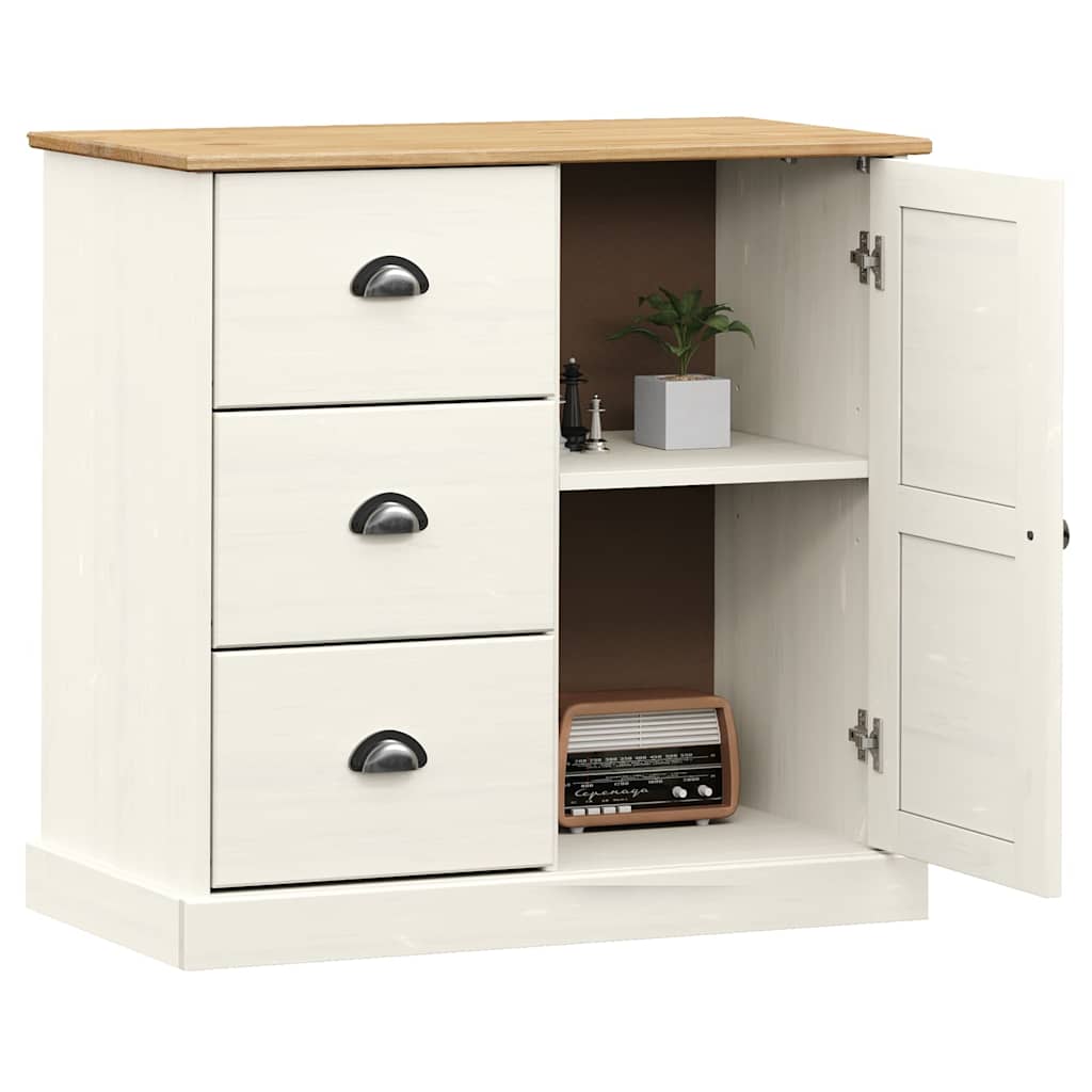 Komoda s ladicama VIGO 78x40x75 cm bijela od masivne borovine