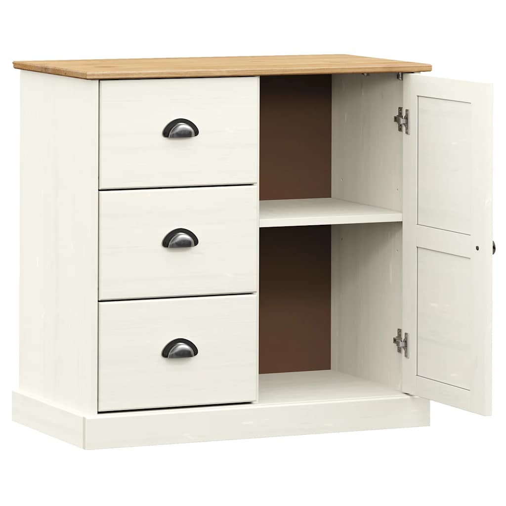 Komoda s ladicama VIGO 78x40x75 cm bijela od masivne borovine