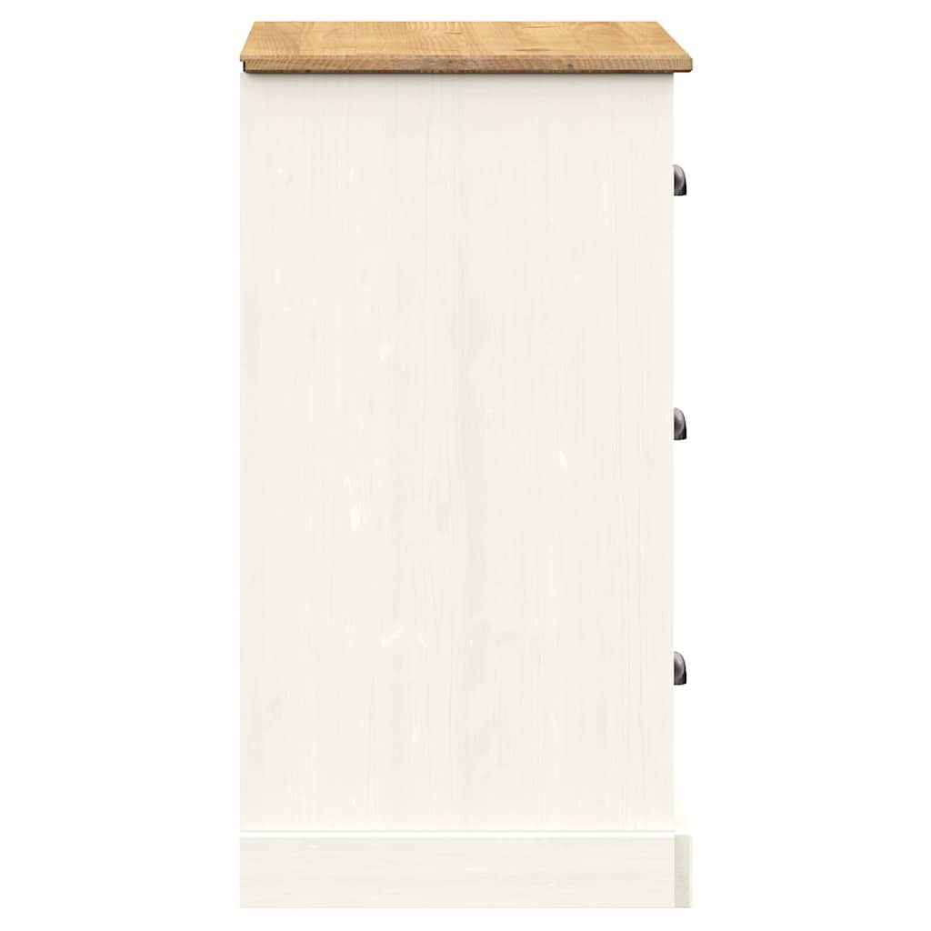 Komoda s ladicama VIGO 78x40x75 cm bijela od masivne borovine