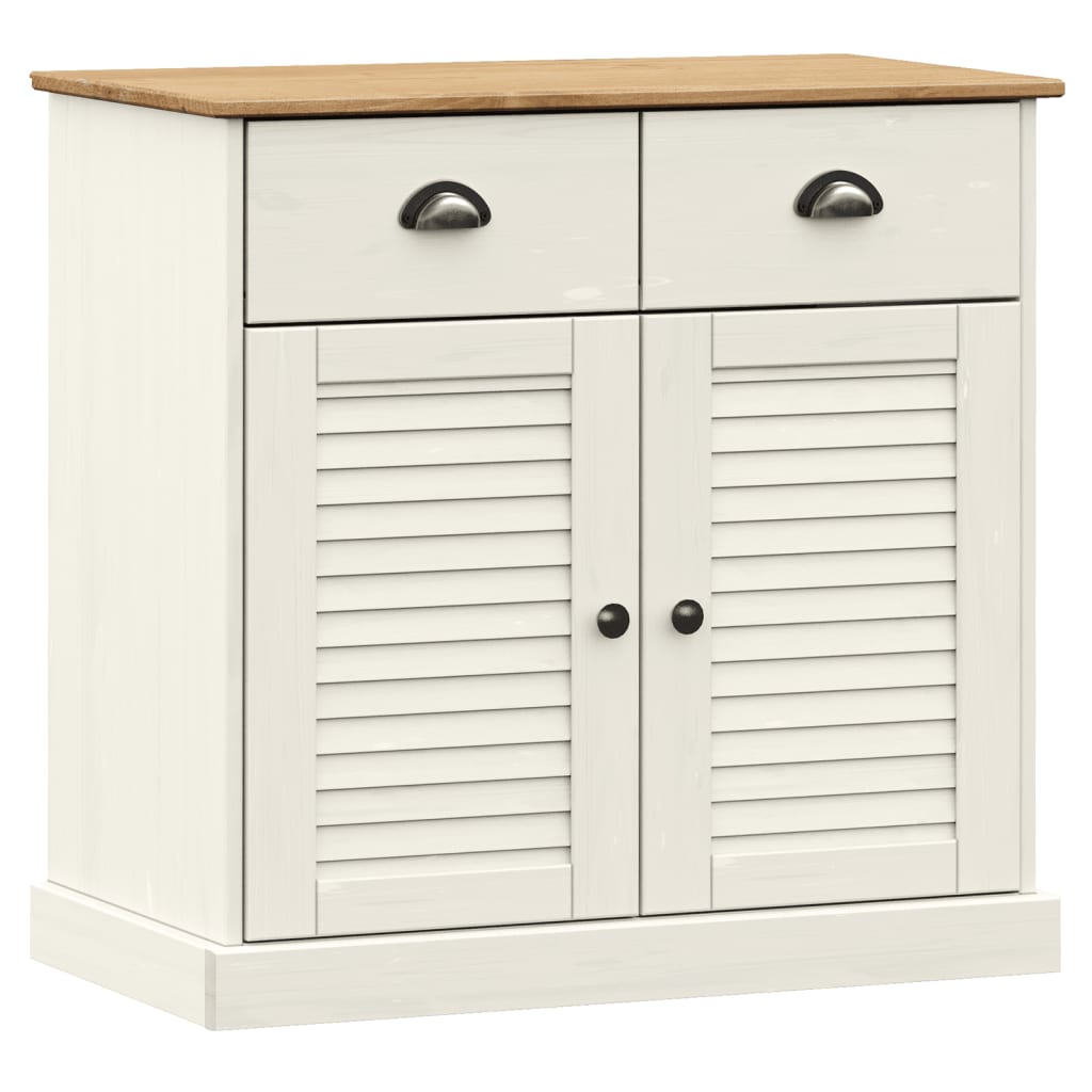 Komoda s ladicama VIGO 78x40x75 cm bijela od masivne borovine