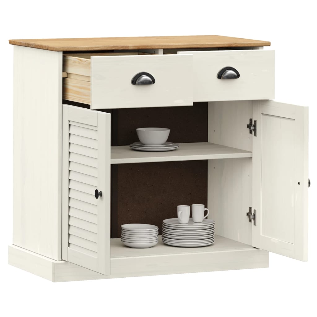 Komoda s ladicama VIGO 78x40x75 cm bijela od masivne borovine