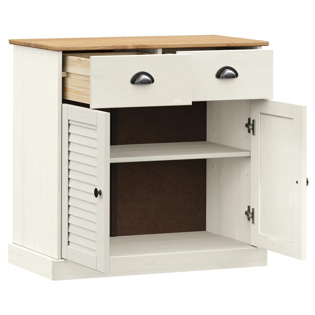 Komoda s ladicama VIGO 78x40x75 cm bijela od masivne borovine