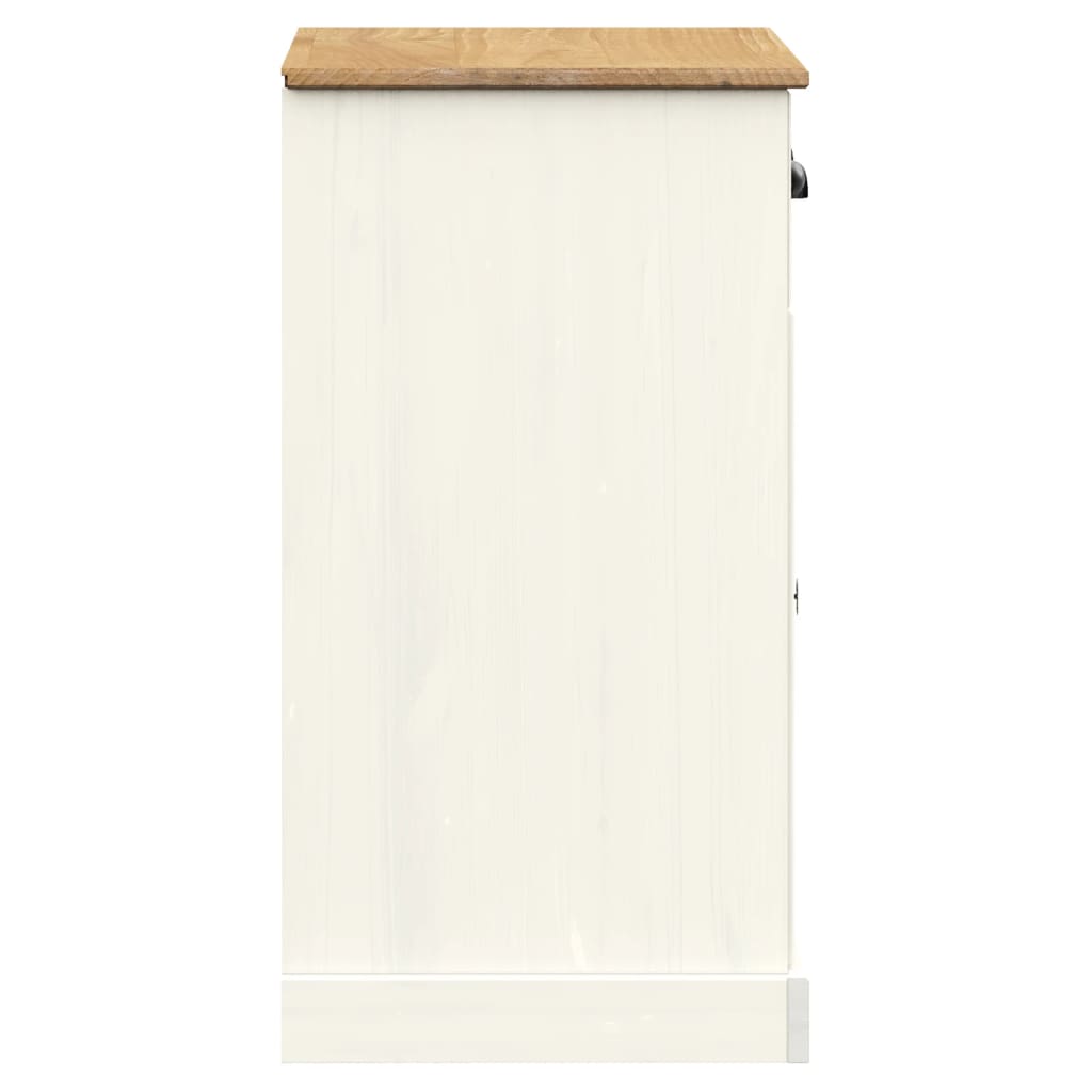 Komoda s ladicama VIGO 78x40x75 cm bijela od masivne borovine
