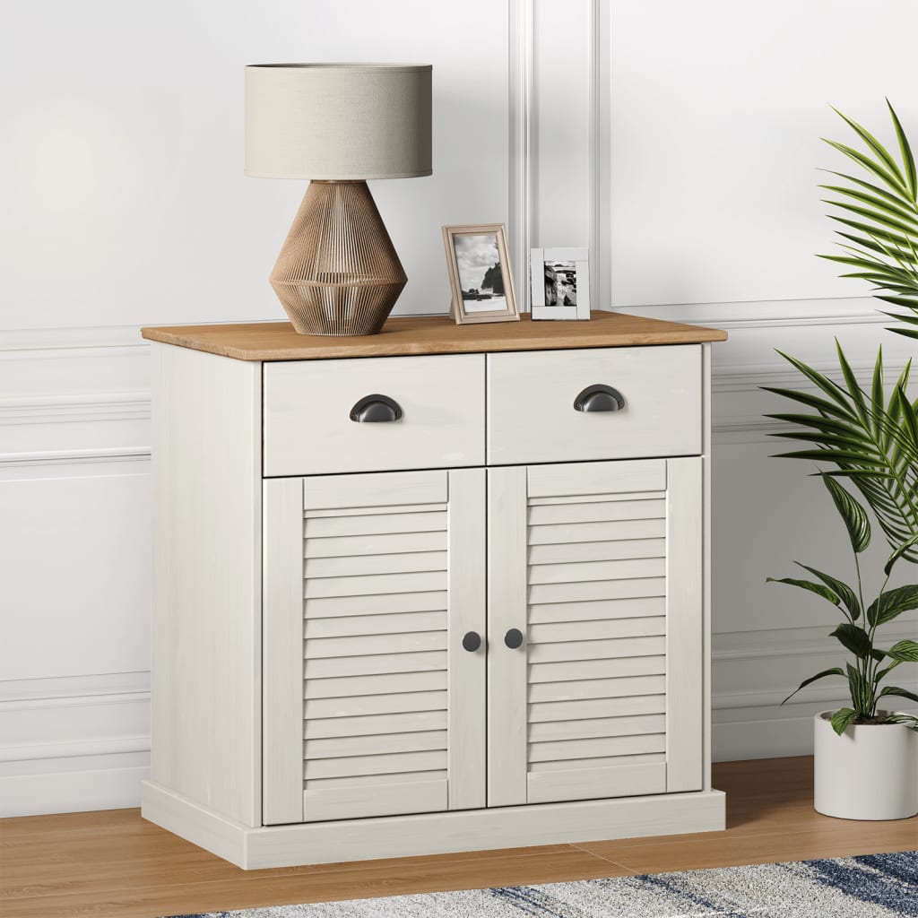 Komoda s ladicama VIGO 78x40x75 cm bijela od masivne borovine