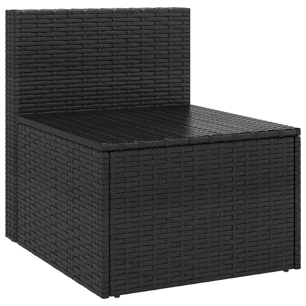 4-dijelni set vrtnih sofa od poliratana s jastucima crni