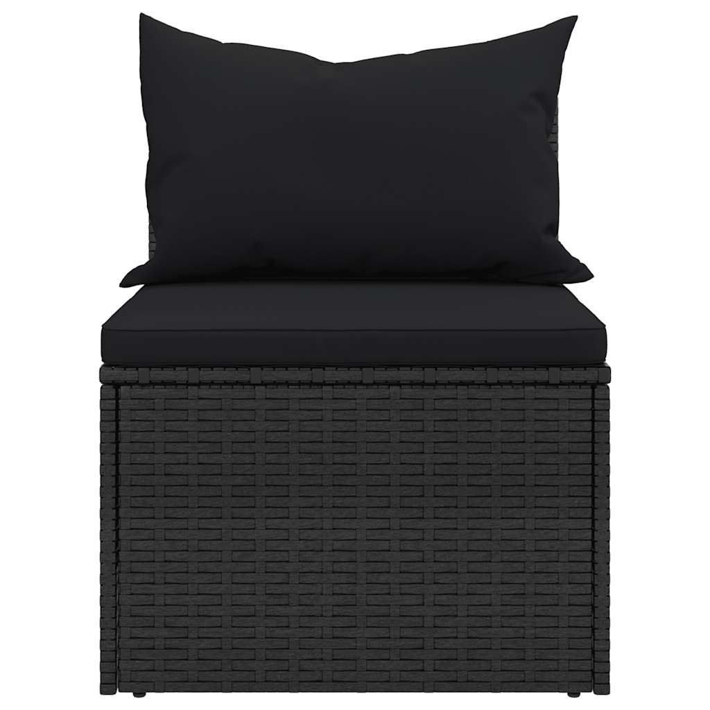 4-dijelni set vrtnih sofa od poliratana s jastucima crni