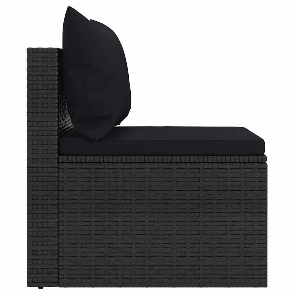 4-dijelni set vrtnih sofa od poliratana s jastucima crni