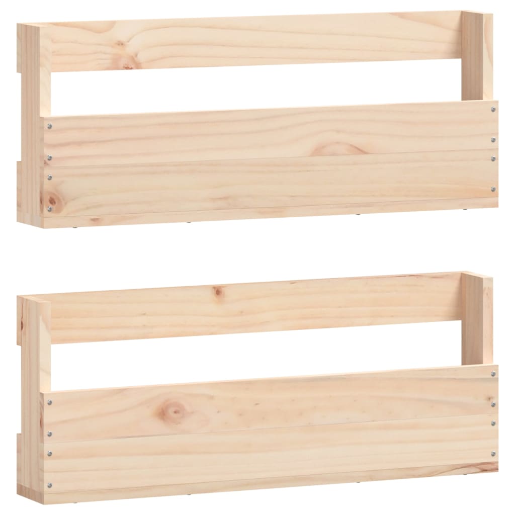 Zidni stalci za cipele 2 kom 59 x 9 x 23 cm od masivne borovine