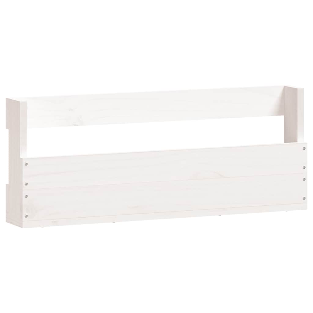 Zidni stalci za cipele 2 kom bijeli 59x9x23 cm masivna borovina