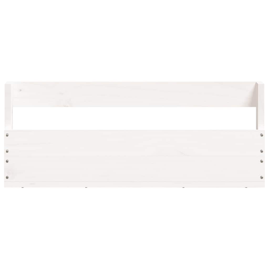 Zidni stalci za cipele 2 kom bijeli 59x9x23 cm masivna borovina