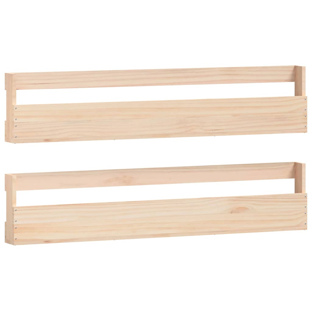 Zidni stalci za cipele 2 kom 110x9x23 cm od masivne borovine