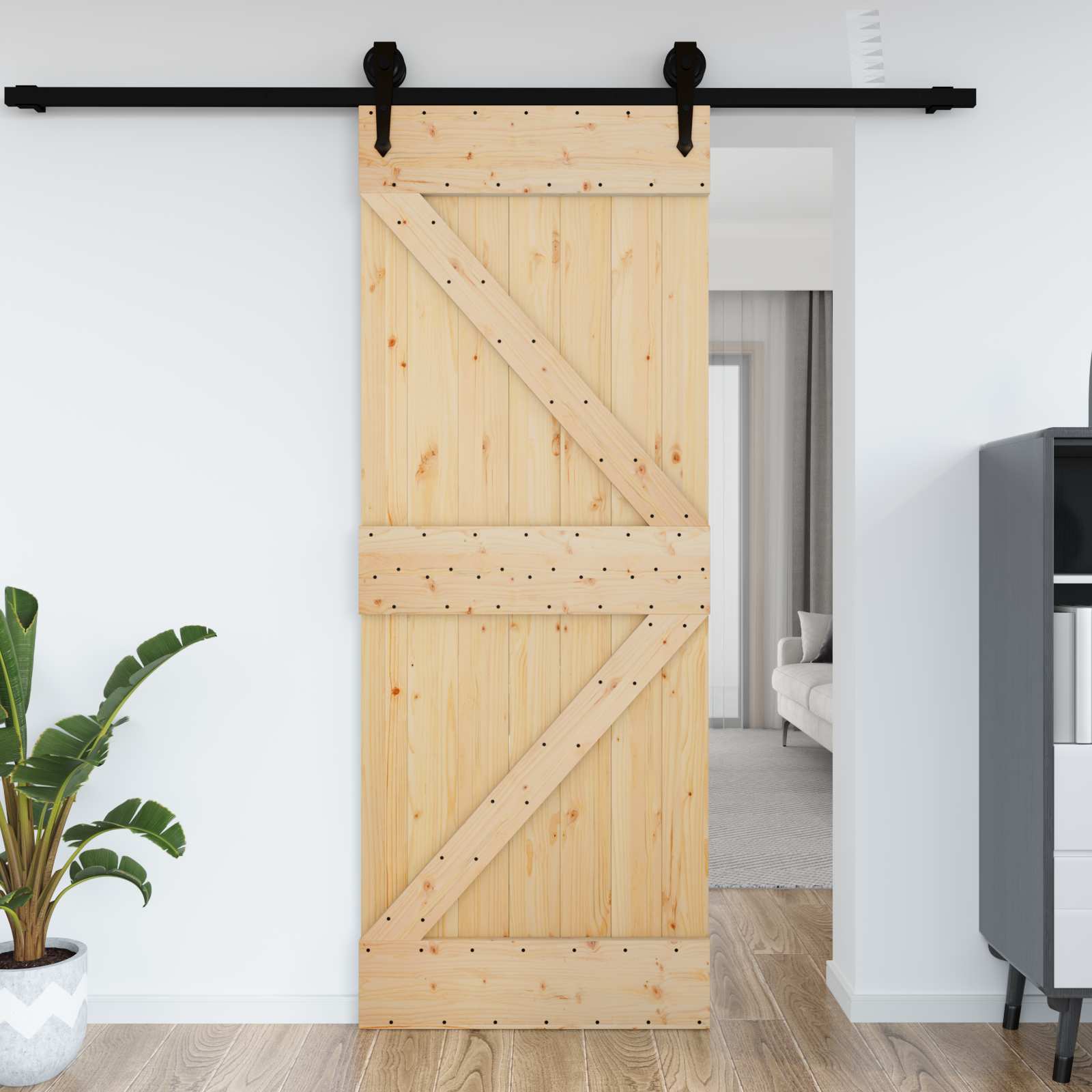 Vrata NARVIK Prirodna 70 x 210 cm Čvrsta borovina