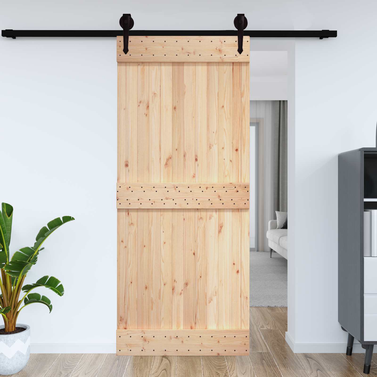 Vrata NARVIK Prirodna 70 x 210 cm Čvrsta borovina