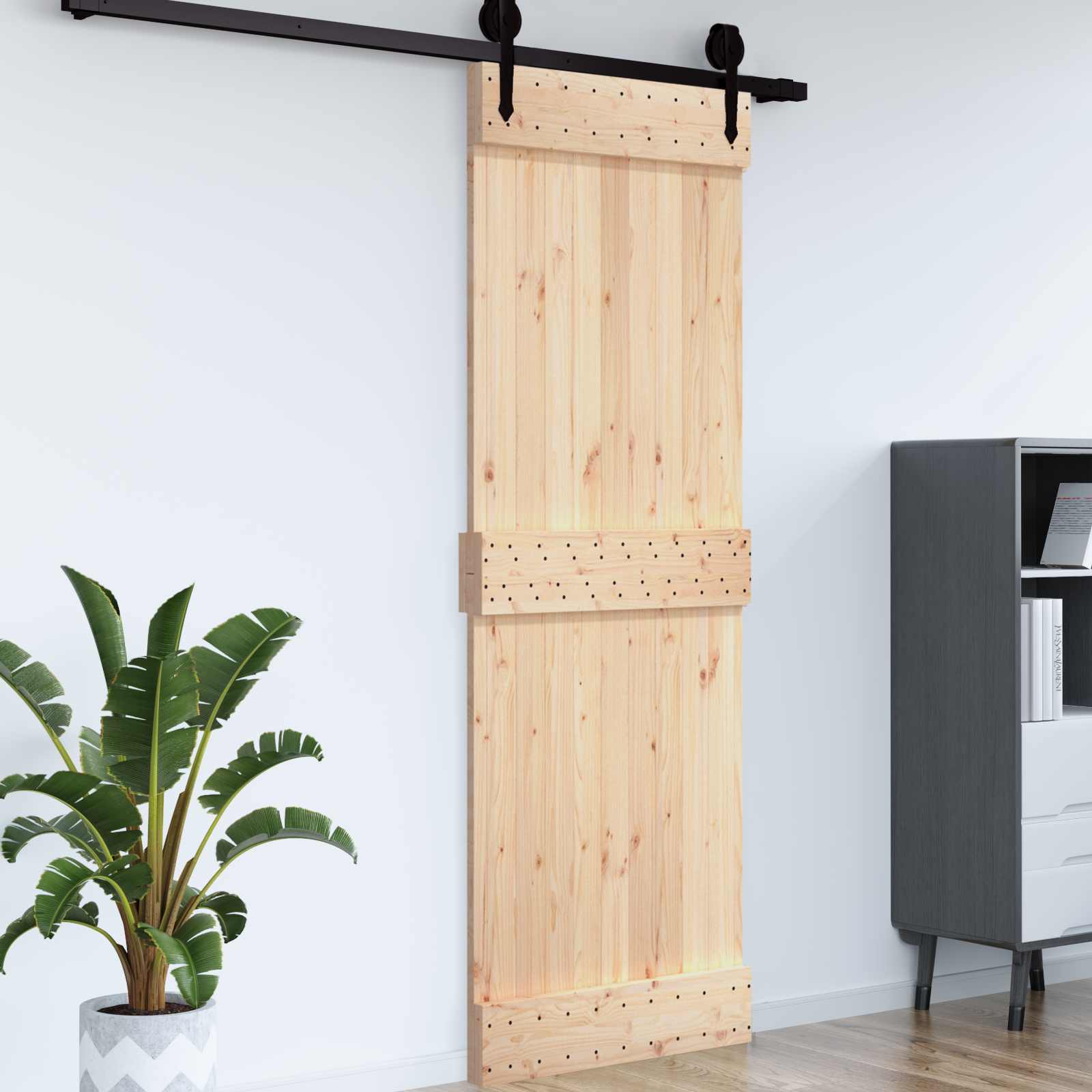 Vrata NARVIK Prirodna 85 x 210 cm Čvrsta borovina
