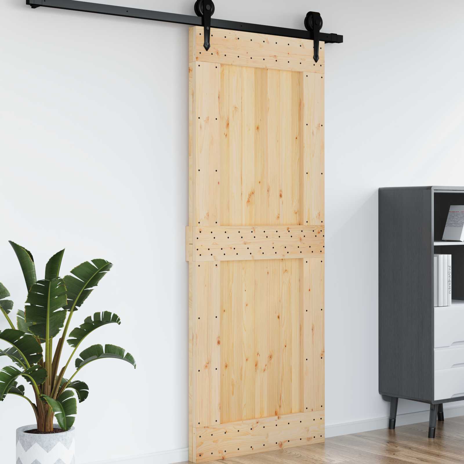 Vrata NARVIK Prirodna 90 x 210 cm Čvrsta borovina
