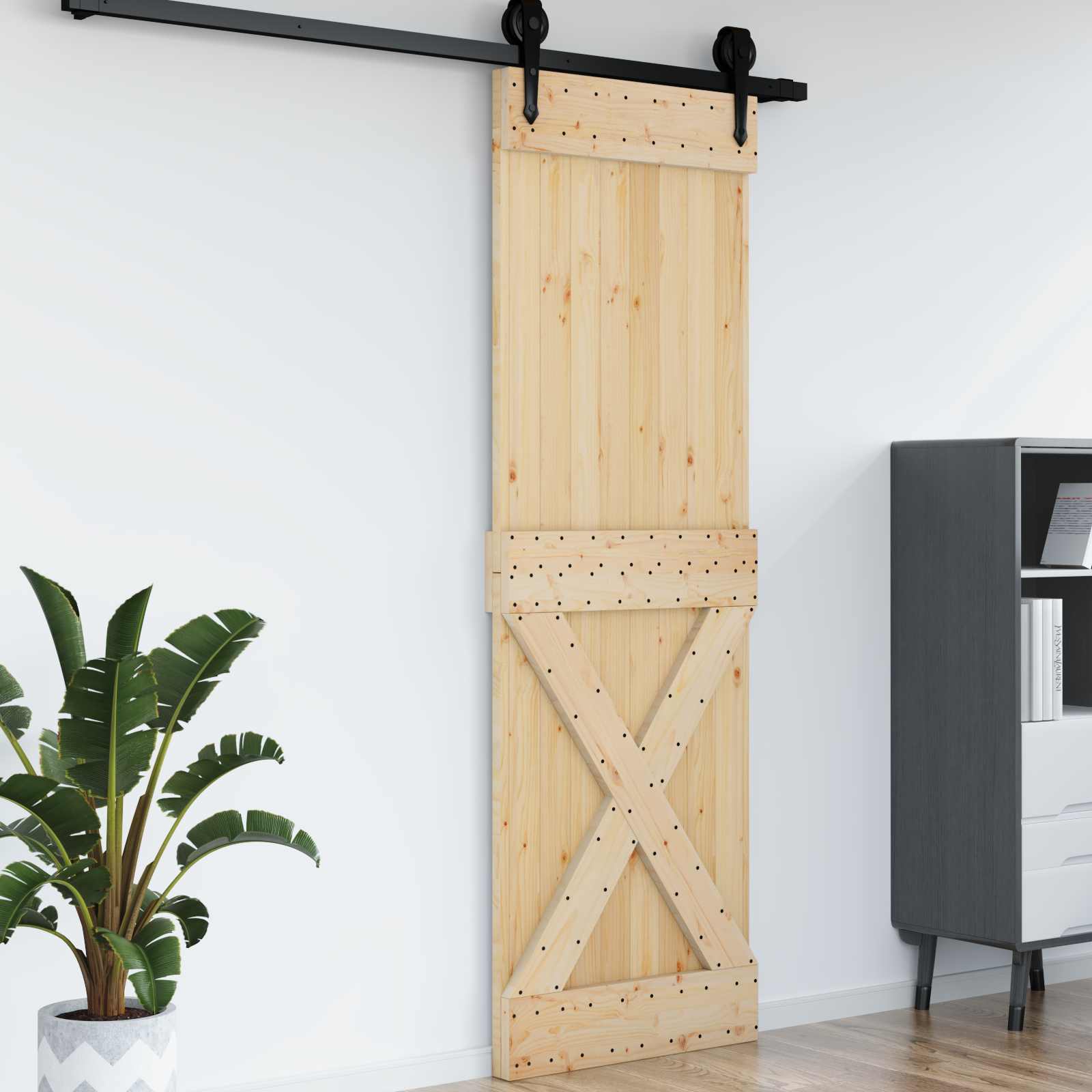 Vrata NARVIK Prirodna 70 x 210 cm Čvrsta borovina