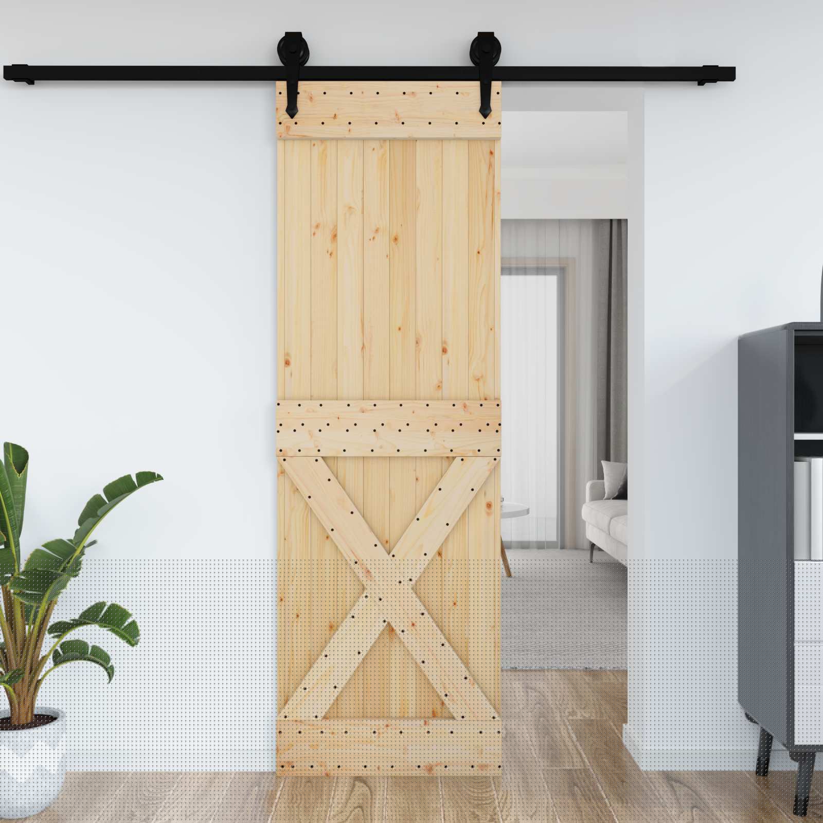 Vrata NARVIK Prirodna 70 x 210 cm Čvrsta borovina