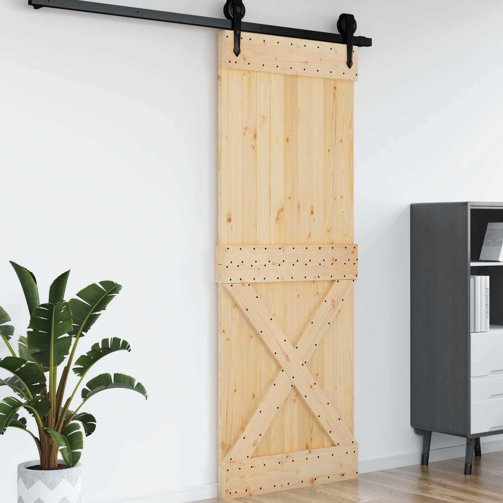 Vrata NARVIK Prirodna 85 x 210 cm Čvrsta borovina