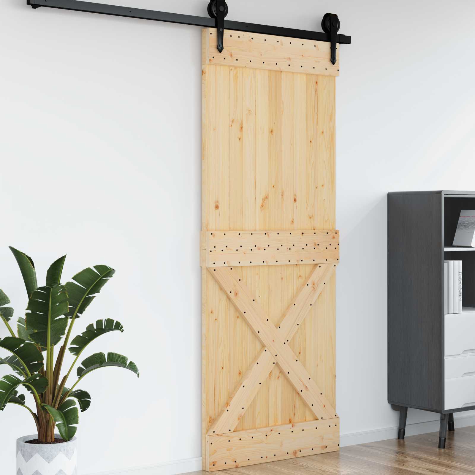 Vrata NARVIK Prirodna 90 x 210 cm Čvrsta borovina