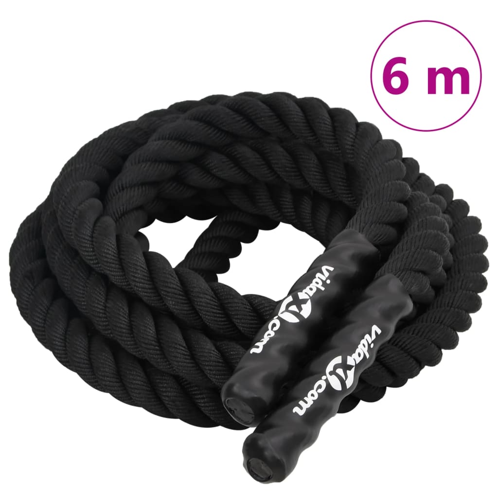 Borbeno uže crno 6 m 4,5 kg poliester
