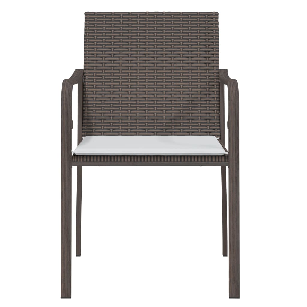 Vrtne stolice s jastucima 6 kom smeđe 56x59x84 cm od poliratana