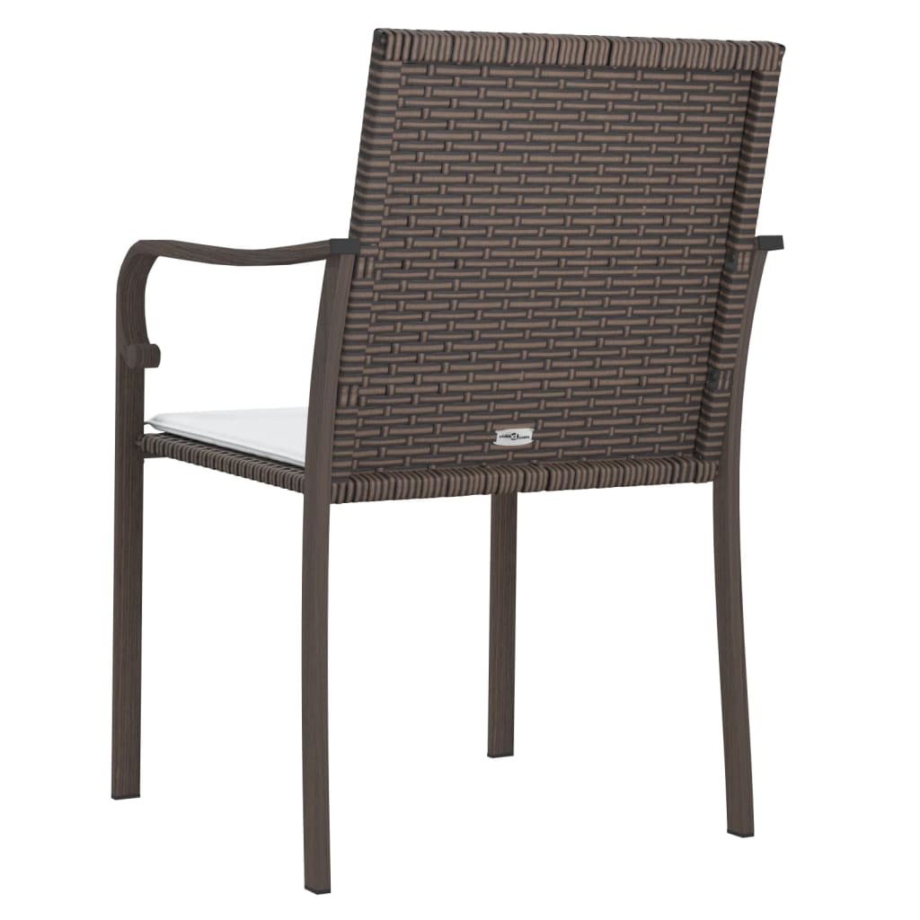 Vrtne stolice s jastucima 6 kom smeđe 56x59x84 cm od poliratana
