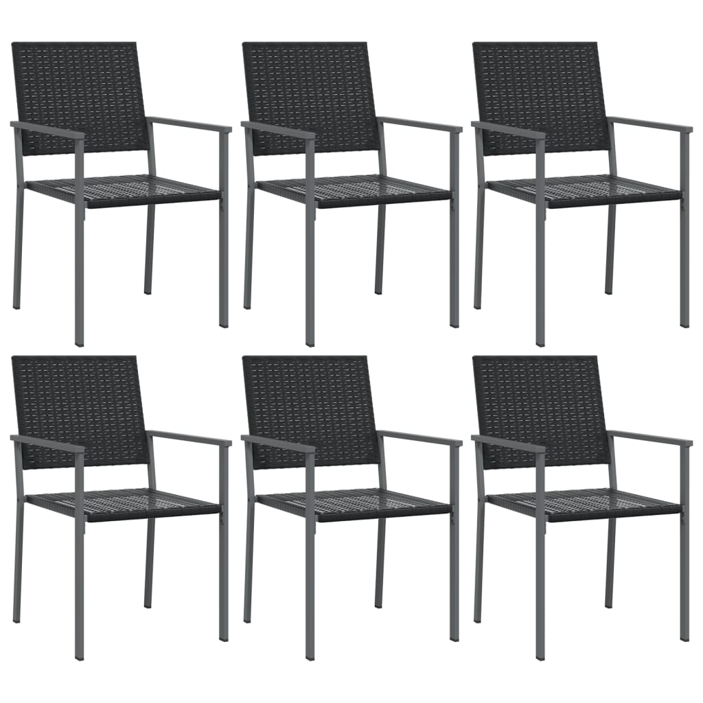 Vrtne stolice 6 kom crne 54 x 62,5 x 89 cm od poliratana