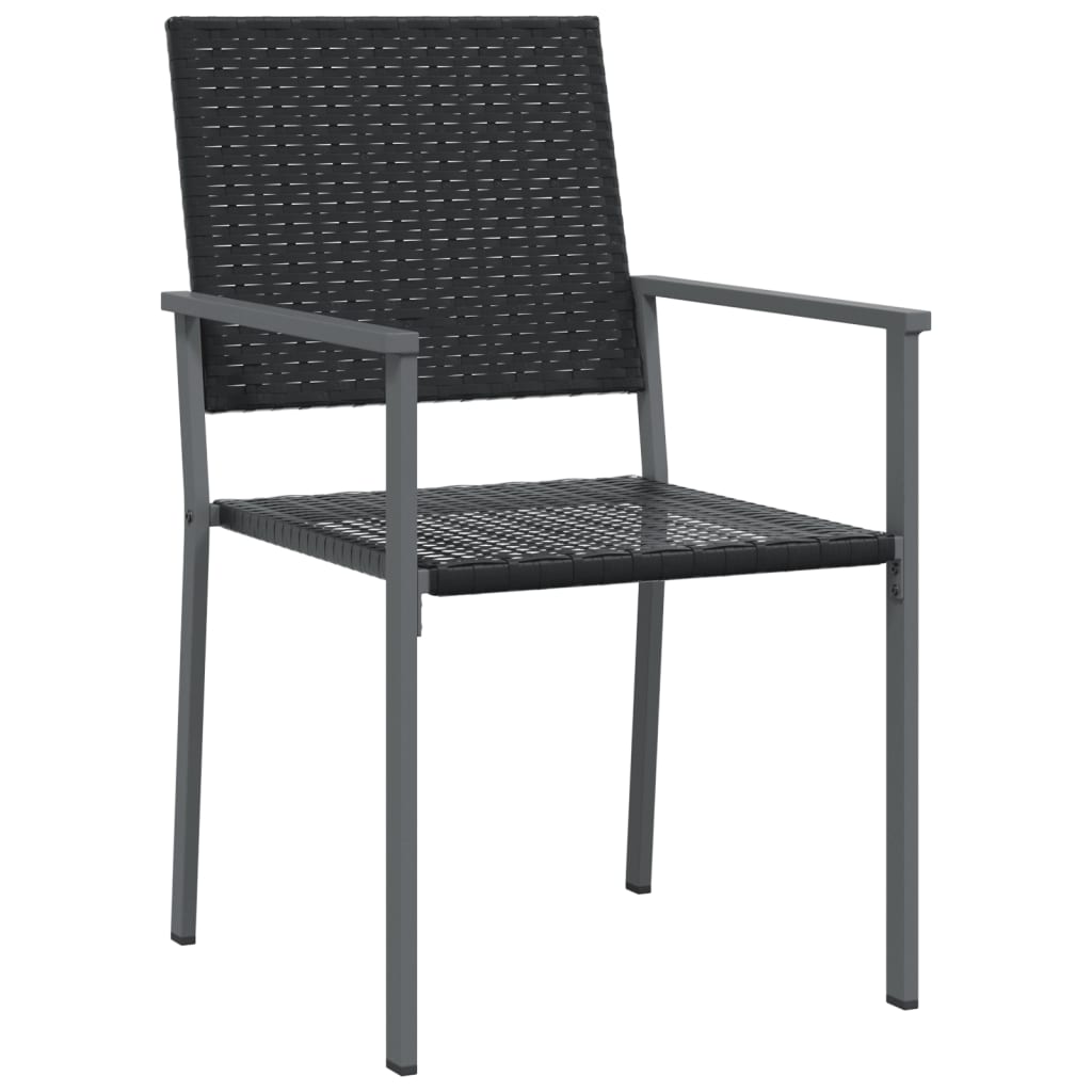 Vrtne stolice 6 kom crne 54 x 62,5 x 89 cm od poliratana