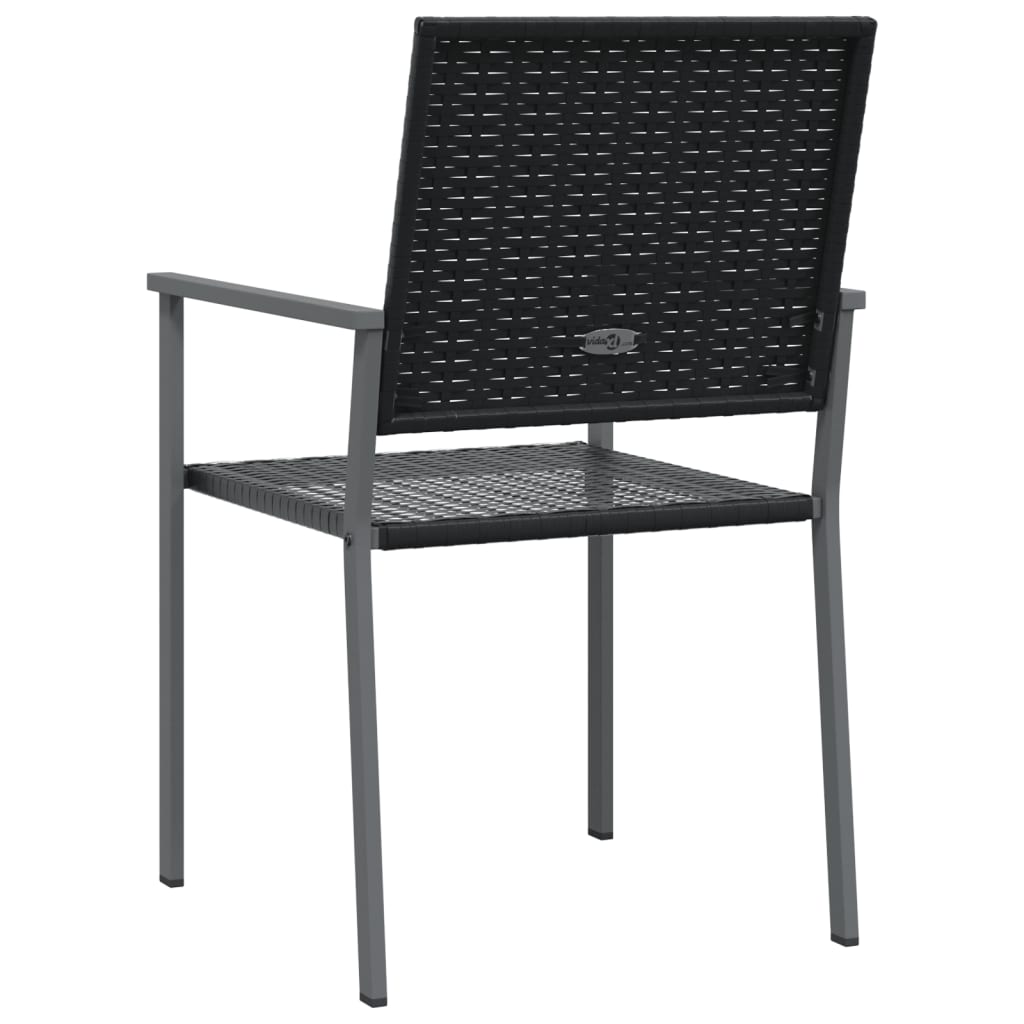 Vrtne stolice 6 kom crne 54 x 62,5 x 89 cm od poliratana