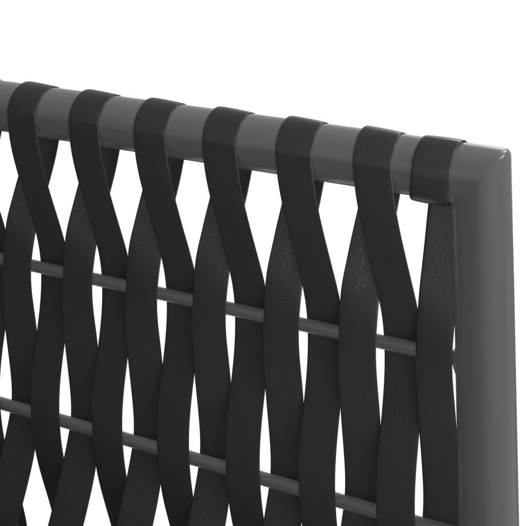 Vrtne stolice s jastucima 4 kom crne 54x61x83 cm od poliratana