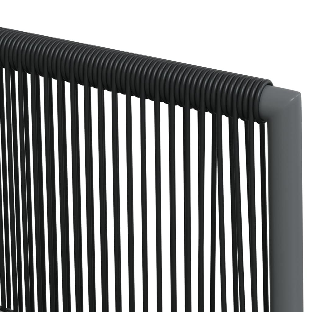 Vrtne stolice s jastucima 6 kom crne 54x60,5x83,5 cm poliratan