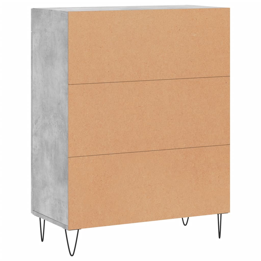 Komoda siva boja betona 69,5x34x90 cm od konstruiranog drva