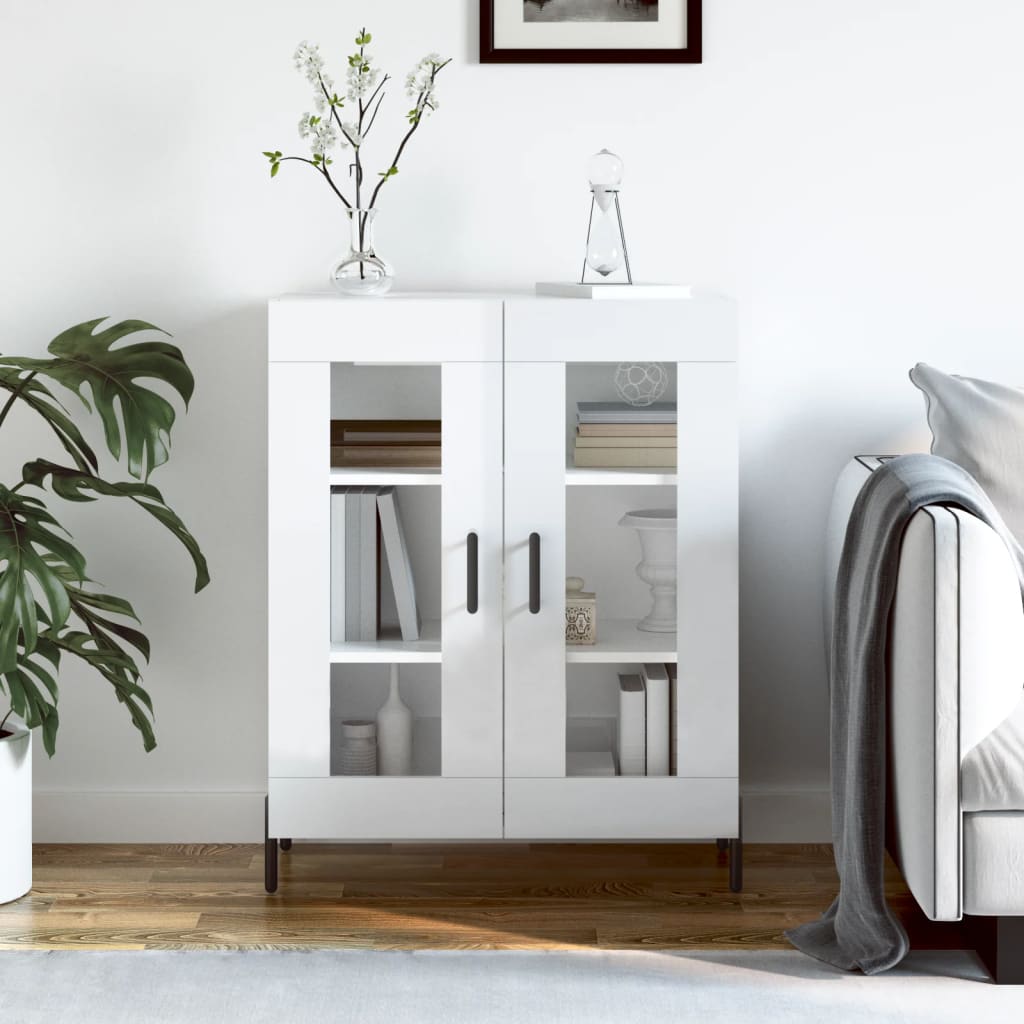 Komoda sjajna bijela 69,5x34x90 cm od konstruiranog drva