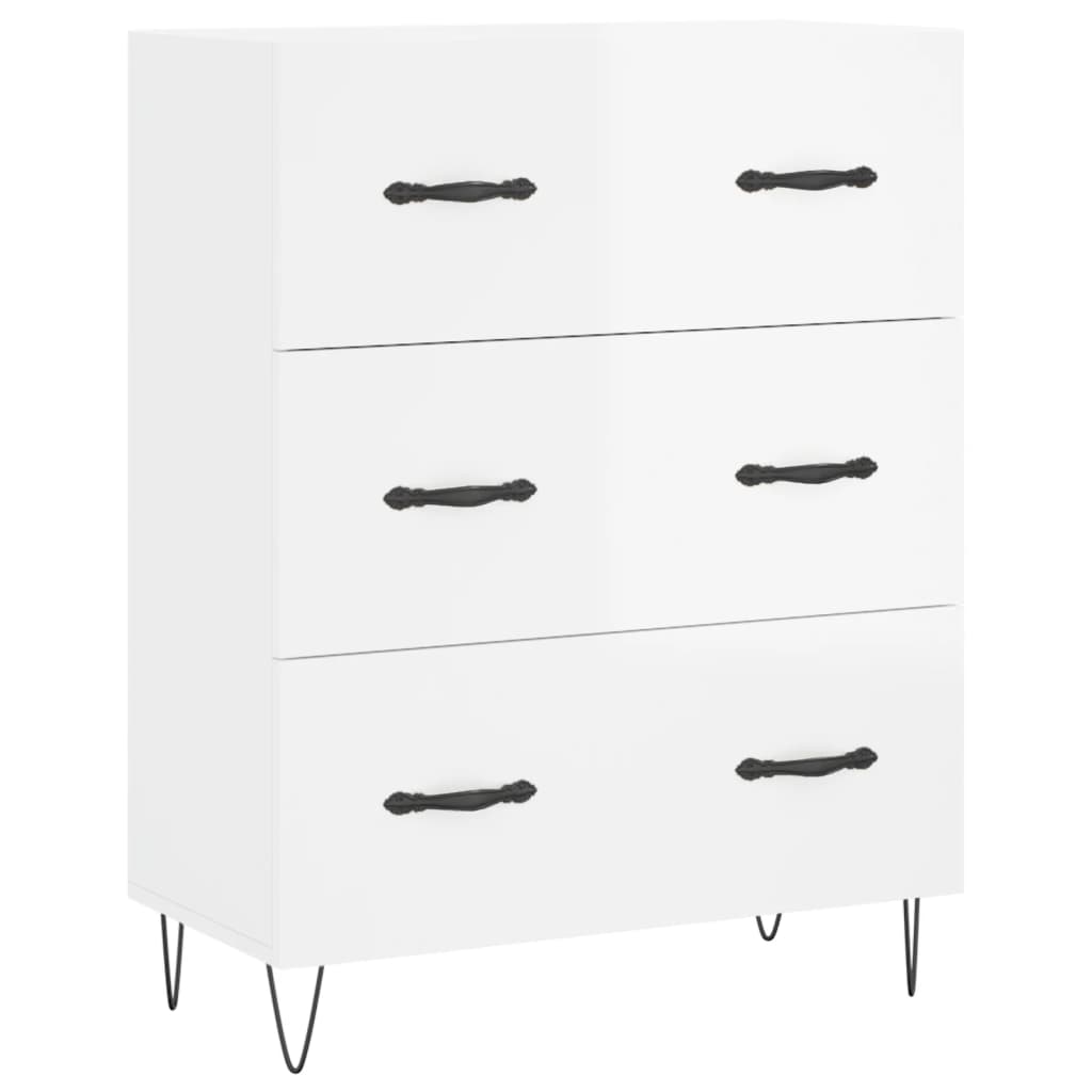 Komoda sjajna bijela 69,5x34x90 cm od konstruiranog drva