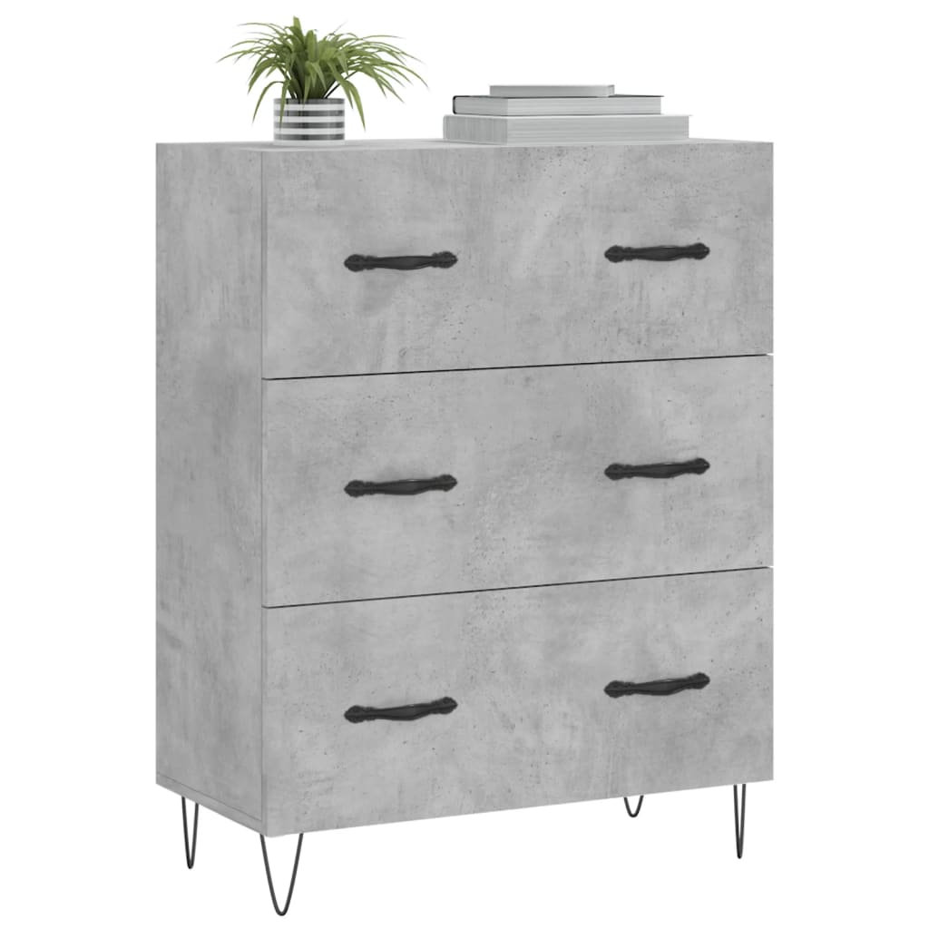 Komoda siva boja betona 69,5x34x90 cm od konstruiranog drva
