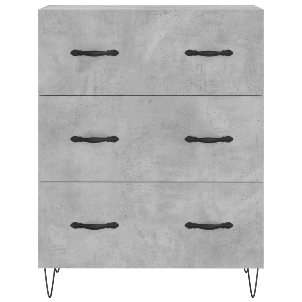Komoda siva boja betona 69,5x34x90 cm od konstruiranog drva