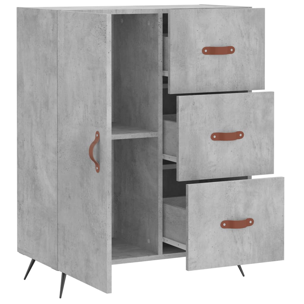 Komoda siva boja betona 69,5x34x90 cm od konstruiranog drva