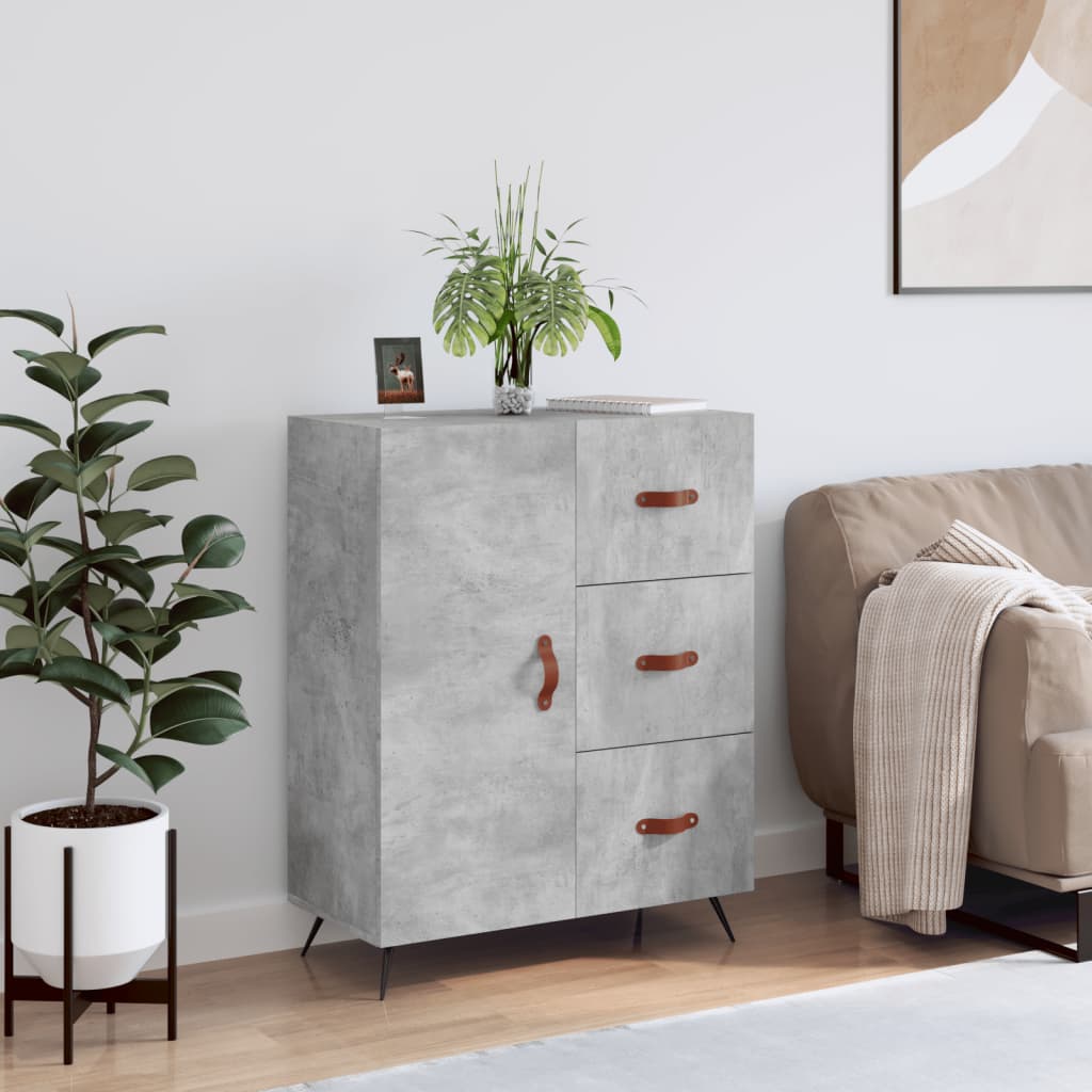 Komoda siva boja betona 69,5x34x90 cm od konstruiranog drva