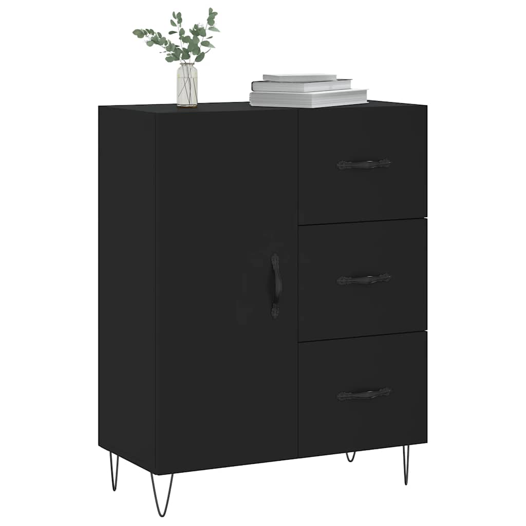 Komoda crna 69,5 x 34 x 90 cm od konstruiranog drva