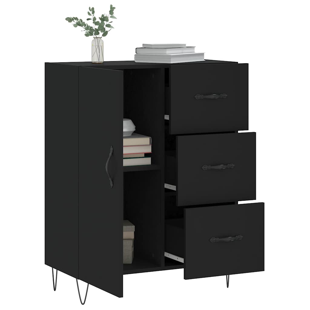 Komoda crna 69,5 x 34 x 90 cm od konstruiranog drva