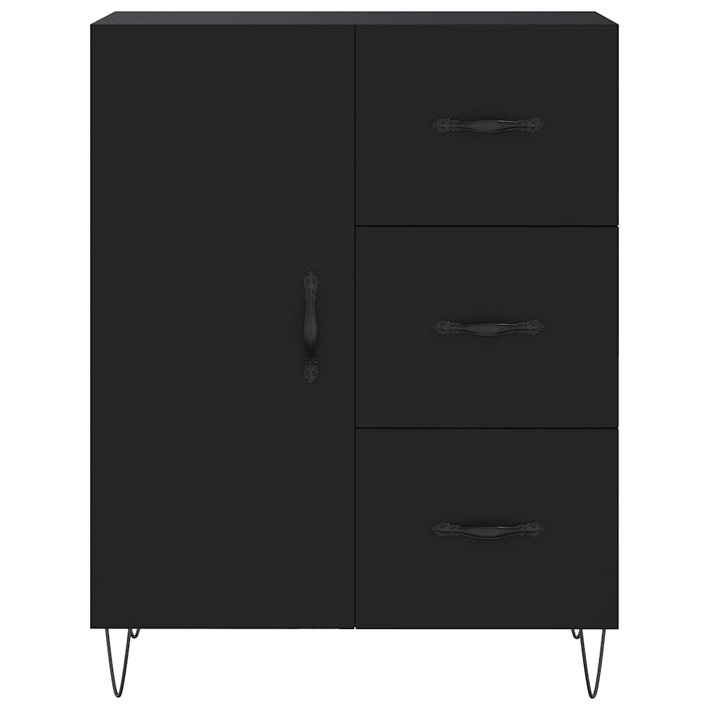 Komoda crna 69,5 x 34 x 90 cm od konstruiranog drva